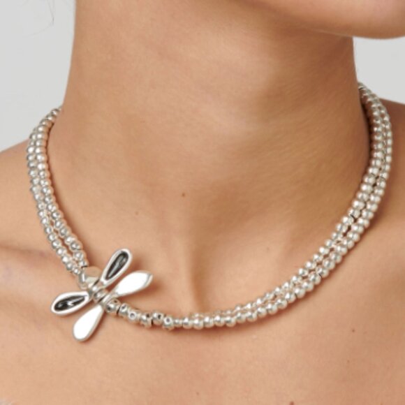UNO de 50 Jewelry - Dragonfly • Uno de 50 Necklace • Silver plated with Swarovski crystal